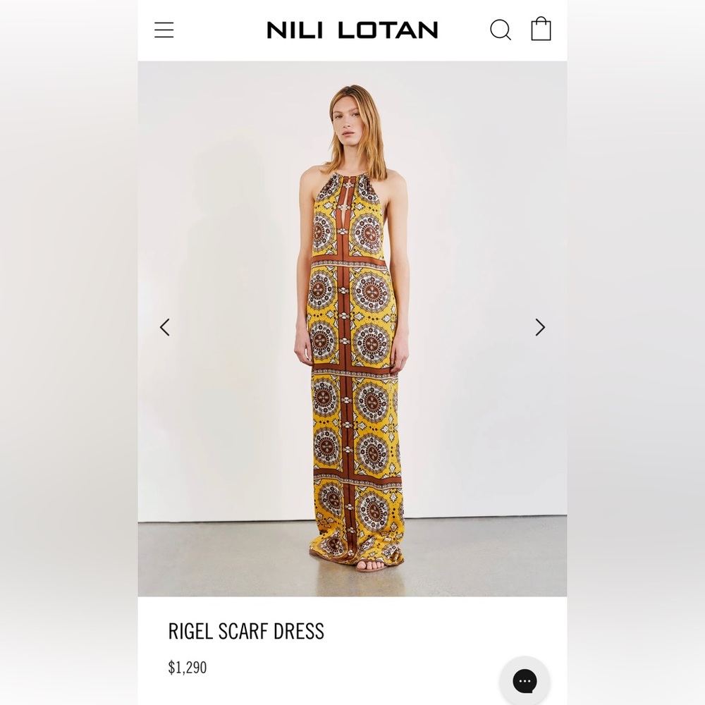 NWT new with tags gorgeous Nili Lotan Rigel Scarf Dress